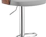Gray Faux Leather Adjustable Modern Bar Stool - $239.99