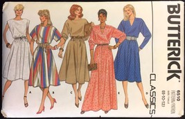 1980s Part Cut Size 8-12 Pullover Dress Butterick 6510 Vintage Sewing Pa... - $6.99