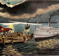 Steamboat Landing Pier Virginia Postcard Old Point Comfort c1910-30s PCBG9A - £15.73 GBP
