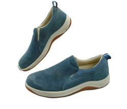 Lands End Women Blue Suede Shoes Suede Leather Slip On Casual Walking Lo... - £23.00 GBP