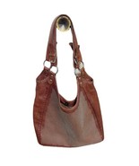 Maurizio Taiuti Brown Leather Handbag Purse Studded 12.5x10.5in Made In ... - £37.21 GBP