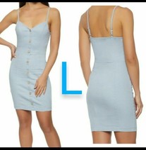 NEW Denim Button Detail Cami Dress - BLUE  ~SIZE L - $18.95