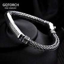 Viking Mens Bracelet 925 Sterling Silver Punk Men Jewelry Hand Braided Chain - £129.94 GBP+