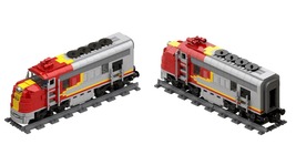 Santa Fe Super Chief Train Passenger Locomotive Building Blocks Brick Toys - £82.58 GBP