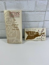 2 Longaberger Pottery Cookie Molds Father Christmas 1990 &amp; Clarion Seraph 1991 - £19.63 GBP