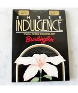 Vintage Burlington Sheer Indulgence Pantyhose Control Top Nude Toe Black... - $179.92 MXN