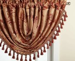 Floral Lustre Waterfall Valance, Brick, 37&quot; length, by Lorraine Home Fas... - $15.83