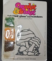 Vintage Quincrafts Mushrooms Makit &amp; Bakit Stained Glass Suncatcher Crafting Kit - £13.30 GBP