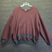 Vtg Nautica Men&#39;s Sz XL Burgundy Sweater Cotton Wool Blend - £21.65 GBP