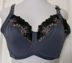 Modern Movement underwire bra Size 40G Style S42BM240 Blue with black la... - $20.74