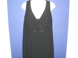 Worth Petite Dress Large 14 Black Shift Sleeveless Below Knees Acetate, ... - £18.71 GBP