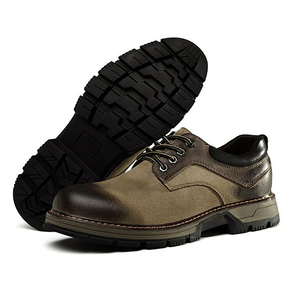 Genuine Leather Casual Shoes Natural Leather Handmade Work Shoes Comfort... - $117.88