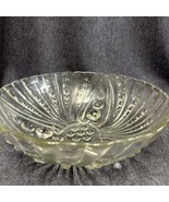 Anchor Hocking Glass Burple Clear Bowl - 3 footed 8 1/2&quot; Diam. Depressio... - €10,61 EUR