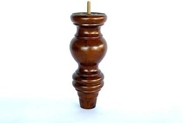 8&quot; Tall Wooden Turned Feet/Sofa/ Chair/ Ottoman Leg  Brown Walnut ( Pack... - $37.61