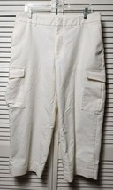 Ann Taylor Loft Women&#39;s Pants 14 Soft Cargo Stretch with Pockets White E... - $6.59