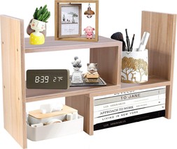 PENGKE Office Storage Rack Desktop Organizer Adjustable Wood ~NEW~ - $35.00
