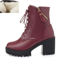 Women bare boots new genuine leather women boots  natural wool warm women winter - £67.36 GBP