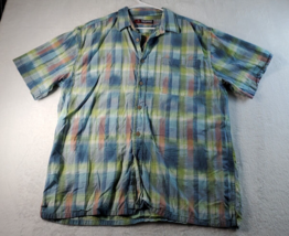 REEL LEGENDS Shirt Mens Size XL Button Up Multi Plaid Short Sleeve Pocket Collar - £13.26 GBP