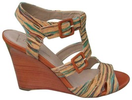 Donald Pliner Couture Hand Painted Cork Wedge Shoe New Strappy Signature $395 - £126.29 GBP