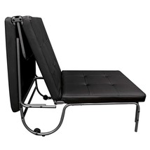 Senon Adjustable Foldable Chair (Futon), Silver &amp; Black Finish - $244.00