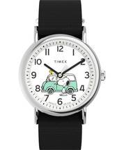 Timex x Peanuts TW2Y11800 Weekender Balloon 38mm Black Fabric Strap Watch - $84.95