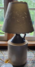 Vintage Crock Lamp With Punched Shade Moonshine Crock Decorative Desk Study - £43.24 GBP