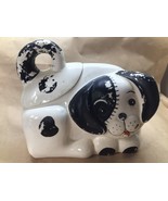 Vintage Ceramic Spotted White Dog Cookie Jar 1985 - $21.78