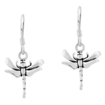 Stylish Free Spirit Flying Dragonfly Sterling Silver Dangle Earrings - £10.82 GBP