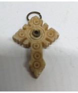Vintage carved  Stanhope Cross.Pendant. Medal. viewer peephole cross - £20.08 GBP