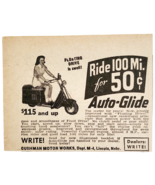1941 Cushman Motor Auto-Glide Scooter Advertisement Moped Automobilia DWF23 - $380.56 MXN