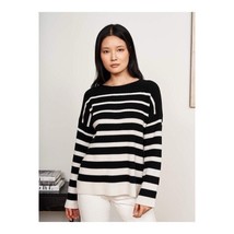 La Ligne Sz S Charlotte 100% Cashmere Sweater Black/Cream Striped Top $395! - £118.39 GBP