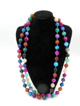Vintage Chunky Beads Double Strand Necklace Glass Beads - $12.82