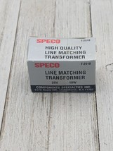 Speco T-2510 25 Volt 10 Watt Audio Line Matching Transformer 4/8 Ohm Secondary - $9.96