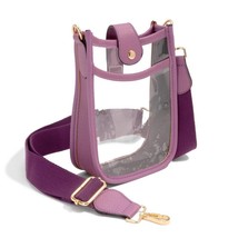 Clear Stadium Event Cross Body Sling Bag Purple Trim - $586.38 MXN