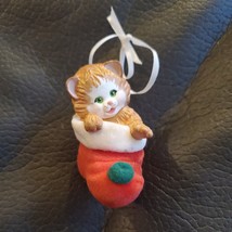 Vintage 1989 Hallmark Keepsake Handcrafted Ornament 'Stocking Kitten' - $9.49