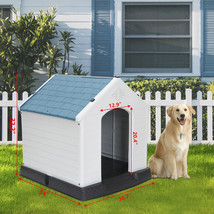 Cozy 32&quot; Dog House Durable Plastic Weather-Proof Air Vents Dog Pet House... - £89.39 GBP