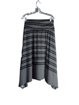 Apt 9 Handkerchief Hem Skirt Elastic Waist Black/White Polka Dot Stripe ... - $11.88