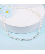 925 Silver Me Link Chain Freshwater Cultured Pearl Necklace ME Chain len... - £36.81 GBP