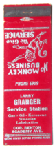 Larry Granger Service Station - (Middletown New York?) 20 Strike Matchbook Cover - £1.37 GBP