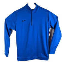 Womens Blue Nike Pullover Small 1/4 Zip Workout Sweatshirt (FLAW) - £16.06 GBP