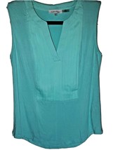 Calvin Klein Women&#39;s Blouse Blue Size Small Sleeveless Vneck Pullover - $7.60