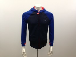 Athletic Works Boys XL 16 Long Sleeve Polyester Full Zipper Blue Black H... - $7.92