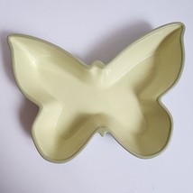 Ceramic Butterfly Trinket Dish Candy Dish Green Yellow Cute - £6.74 GBP