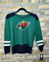 NHL Minnesota Wild Logo Boys Green Ice Hockey Jersey Shirt Large L 12-14 New - £27.25 GBP