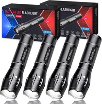 RECHOO Tactical Flashlight 4 Pack, Bright Zoomable LED Flashlight with H... - $37.76