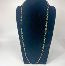 Vintage Swarovski Gold-Tone Black Bezel Crystal Link Necklace 36&quot; - £35.23 GBP