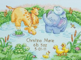 Dimensions Counted Cross Stitch Kit 12X9-Little Pond Birth Record (14 Count) - $974.01 MXN