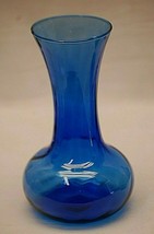 Illusions Cobalt Blue Flower Vase Indiana Glass 7-7/8&quot; Tall - £17.13 GBP