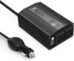 Bestek 300W Power Inverter Dc 12V To 110V Ac Car Charger Converter With, Black - £35.96 GBP