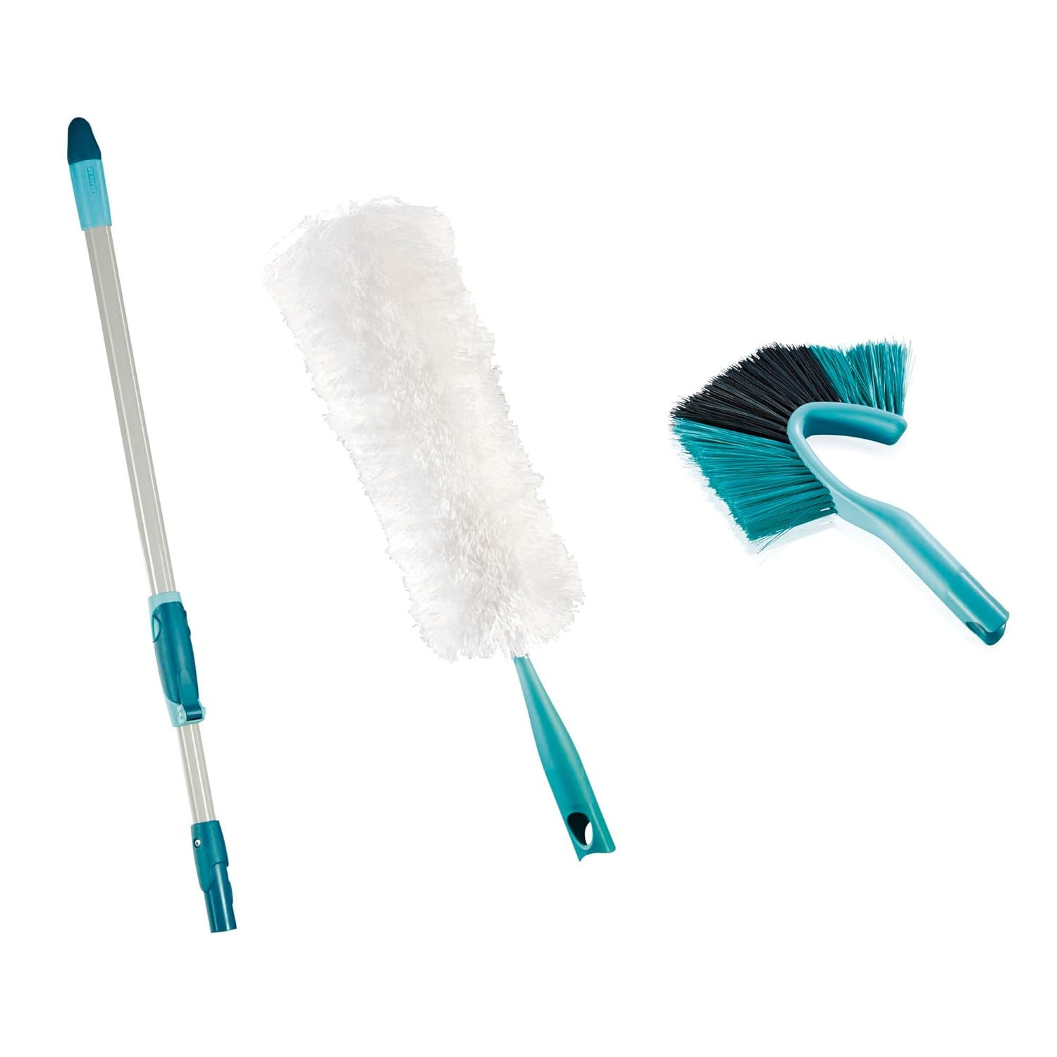 Leifheit Click System High Reach Cleaning and Ceiling Dusting Kit,Turquoise / Si